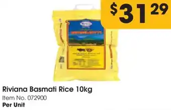 Riviana Basmati Rice 10kg Item No. 072900