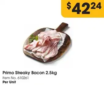 Primo Streaky Bacon 2.5kg Item No. 610261