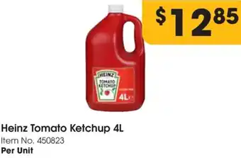 Campbells Wholesale Heinz Tomato Ketchup 4L Item No. 450823 offer