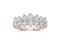9ct Rose Gold 0.25ct Diamond Step Ring - N