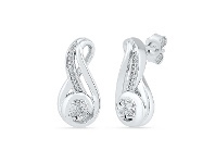Bevilles Jewellery Sterling Silver Diamond Set Earrings offer