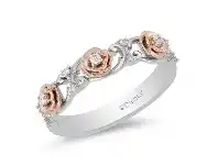 Bevilles Jewellery Enchanted Disney Fine Jewelry 9ct Rose Gold and Sterling Silver Belle Rose Band with 1/10ct of Diamonds - L offer