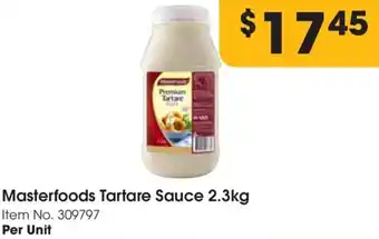 Campbells Wholesale Masterfoods Tartare Sauce 2.3kg offer