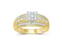 Bevilles Jewellery 9ct Yellow Gold 0.50ct Diamond Ring - L offer