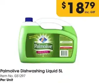 Campbells Wholesale Palmolive Dishwashing Liquid 5L Item No. 031297 Per Unit offer