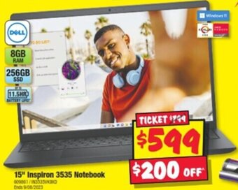 JB Hi-Fi 15" Inspiron 3535 Notebook offer