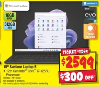 JB Hi-Fi 15" Surface Laptop 5 offer
