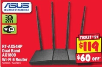 JB Hi-Fi RT-AX54HP Dual Band AX1800 WI-FI 6 Router offer