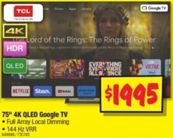 75" 4K QLED Google TV