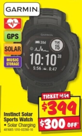 JB Hi-Fi Instinct Solar Sports Watch offer
