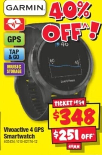 JB Hi-Fi Vivoactive 4 GPS Smartwatch offer