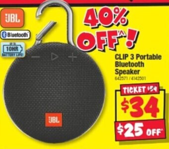 JB Hi-Fi CLIP 3 Portable Bluetooth Speaker offer