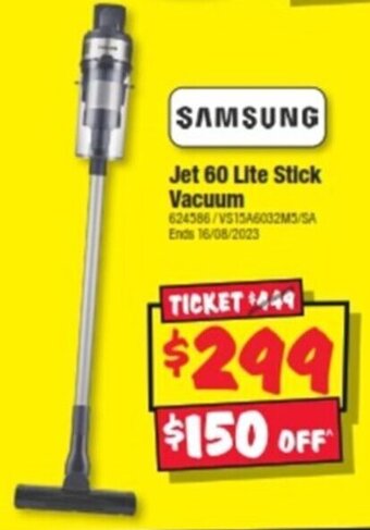 JB Hi-Fi Jet 60 Lite Stick Vacuum offer