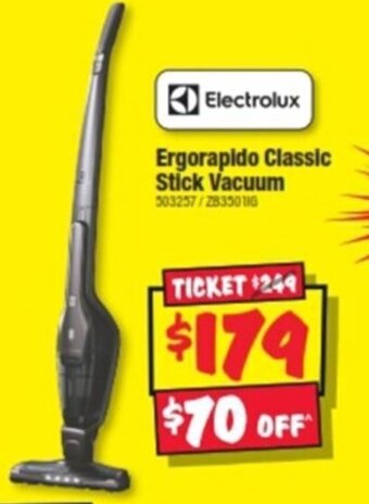 JB Hi-Fi Ergorapido Classic Stick Vacuum offer