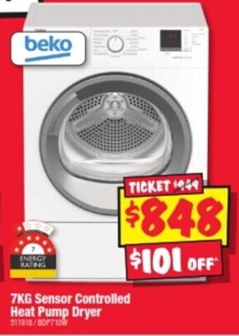 JB Hi-Fi 7KG Sensor Controlled Heat Pump Dryer offer
