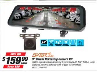 SuperCheap Auto Gator 9" Mirror Reversing Camera Kit offer