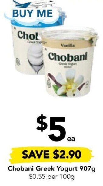 Drakes Chobani Greek Yogurt 907g offer