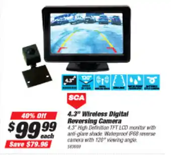 SuperCheap Auto SCA 4.3" Wireless Digital Reversing Camera offer