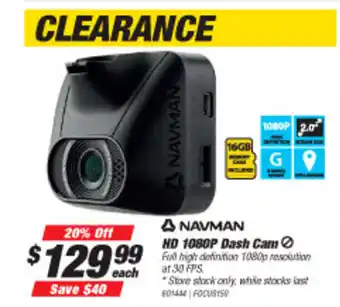 SuperCheap Auto Navman 1080P Dash Cam offer
