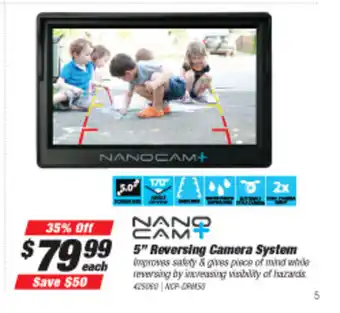 SuperCheap Auto Nano Cam 5" Reversing Camera System offer