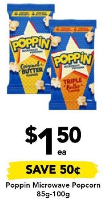 Drakes Poppin Microwave Popcorn 85g-100g offer