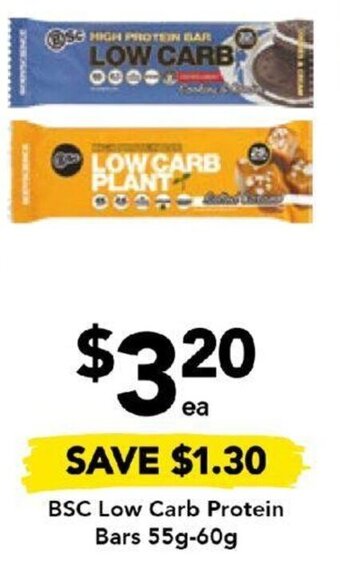 BSC Low Carb Protein Bars 55g-60g