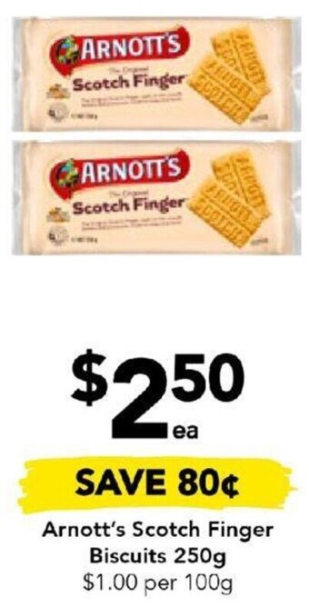 Drakes Arnott's Scotch Finger Biscuits 250g offer
