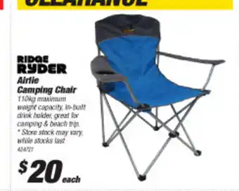 SuperCheap Auto Ridge Ryder Airlie Camping Chair offer