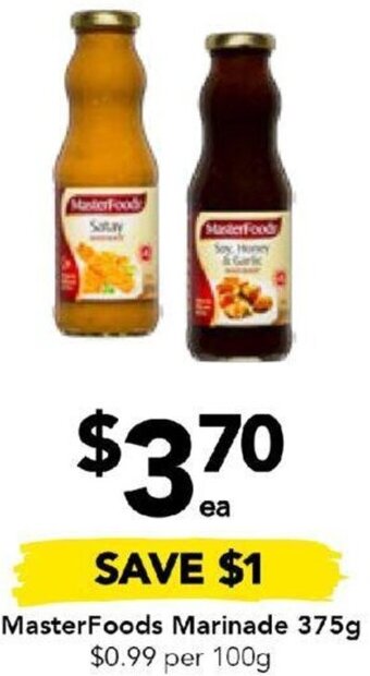 Drakes MasterFoods Marinade 375g offer