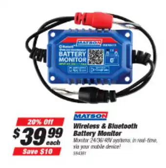 SuperCheap Auto Matson Wireless & Bluetooth Battery Monitor offer