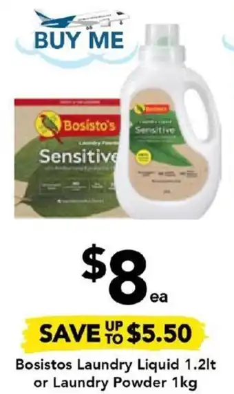 Drakes Bosistos Laundry Liquid 1.2lt or Laundry Powder 1kg offer