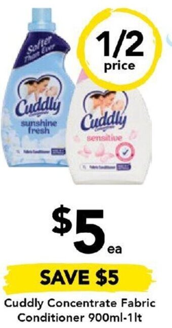 Drakes Cuddly Concentrate Fabric Conditioner 900ml-1lt offer