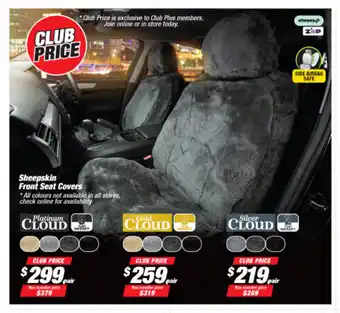 SuperCheap Auto Platinum Cloud - Sheepskin Front Seat Covers offer