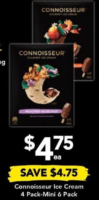 Drakes Connoisseur Ice Cream 4 Pack-Mini 6 Pack offer