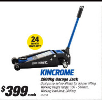 SuperCheap Auto Kincrome 2800kg Garage Jack offer