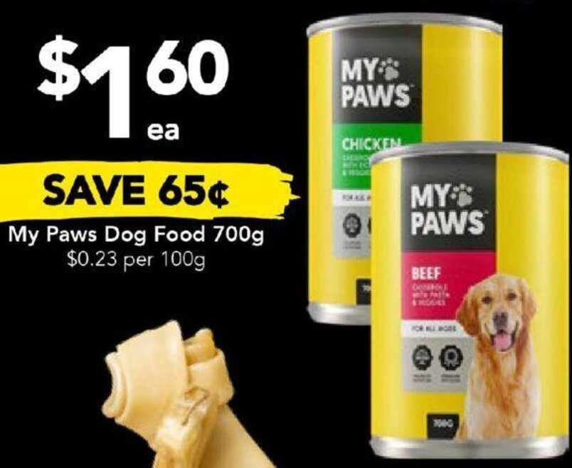 My Paws Dog Food 700g offer at Drakes