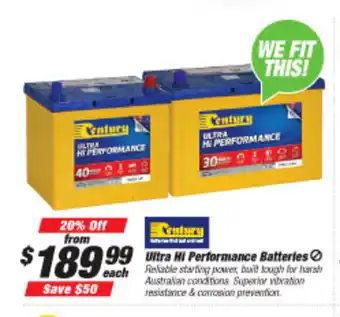 SuperCheap Auto Century Ultra Hi Performance Batteries offer