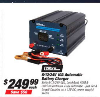 SuperCheap Auto Calibre 6/12/24V 10A Automatic Battery Charger offer