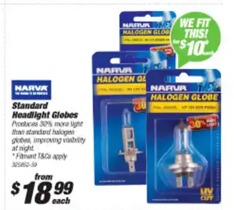 SuperCheap Auto Narva Standard Headlight Globes offer