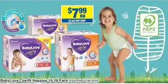 My Chemist BabyLove Cosifit Nappies 15-28 Pack offer