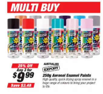 Australian Export 250g Aerosol Enamel Paints