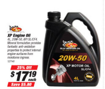 SuperCheap Auto Gulf Western XP Engine Oil offer