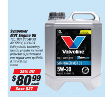 SuperCheap Auto Valvoline Synpower MST Engine Oil offer