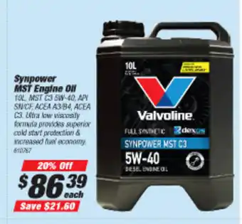 SuperCheap Auto Valvoline Synpower MST Engine Oil 5W-40 offer