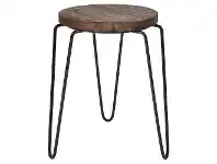 Cameron Commercial Grade Elm Timber & Iron Tripod Stool, Black
