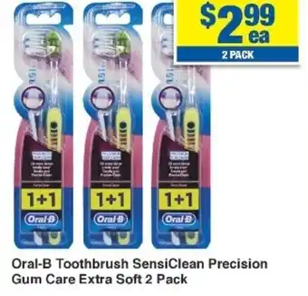 Oral-B Toothbrush SensiClean Precision Gum Care Extra Soft 2 Pack