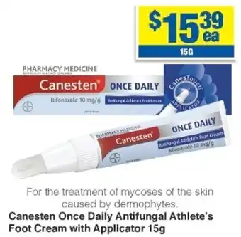 My Chemist Canesten Once Daily Antifungal Athlete's Foot Cream with Applicator 15g offer