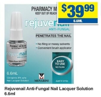 My Chemist Rejuvenail Anti-fungal Nail Lacquer Solution 6.6ml offer
