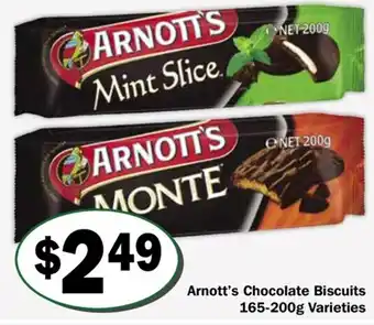 Friendly Grocer Arnott's Chocolate Biscuits 165-200g offer
