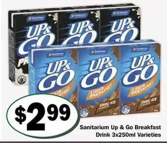 Sanitarium Up & Go Breakfast Drink 3x20ml